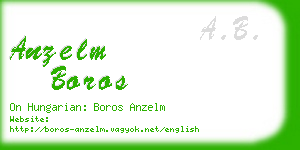 anzelm boros business card